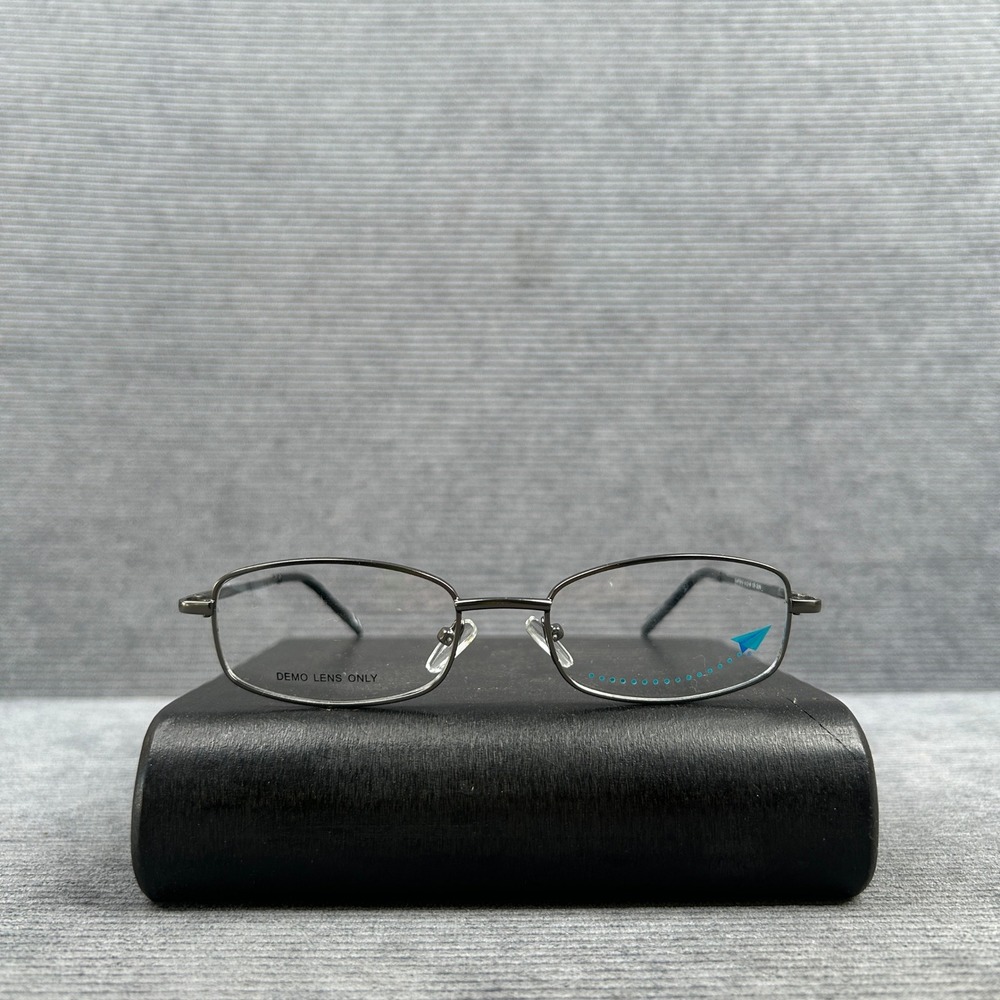 Essilor Vision Foundation EVF7012 Gunmetal Rectangular Y2k Eyeglass Frames